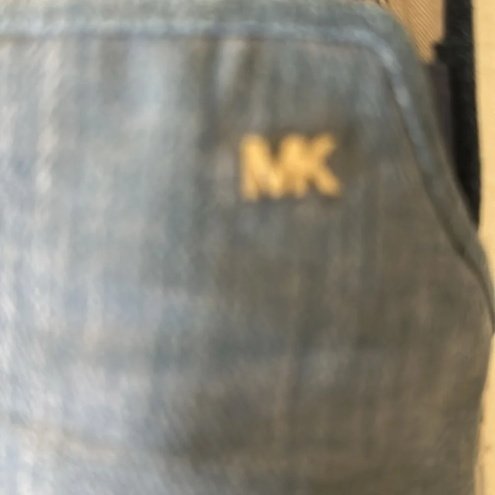 Michael Kors MK Two-Tone Denim Espadrilles 8 | Blue Canvas Slip On Flats